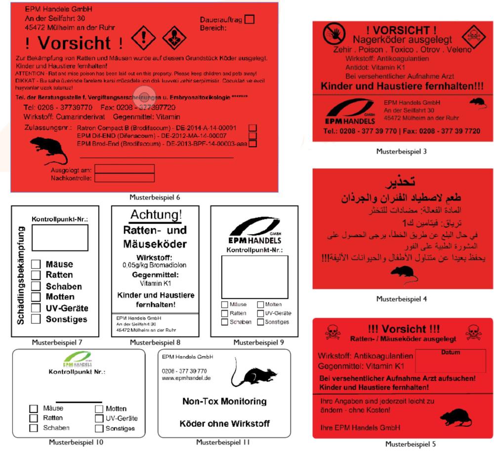 Etiketten - personalisiert - verschiedene Ausführungen